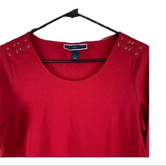 Karen Scott Casual Lace up Shirt NWT - Picture 3 of 6